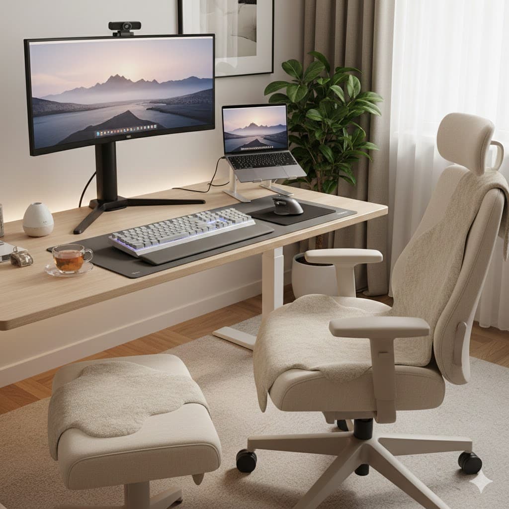 Complete ergonomic programming workspace with all components